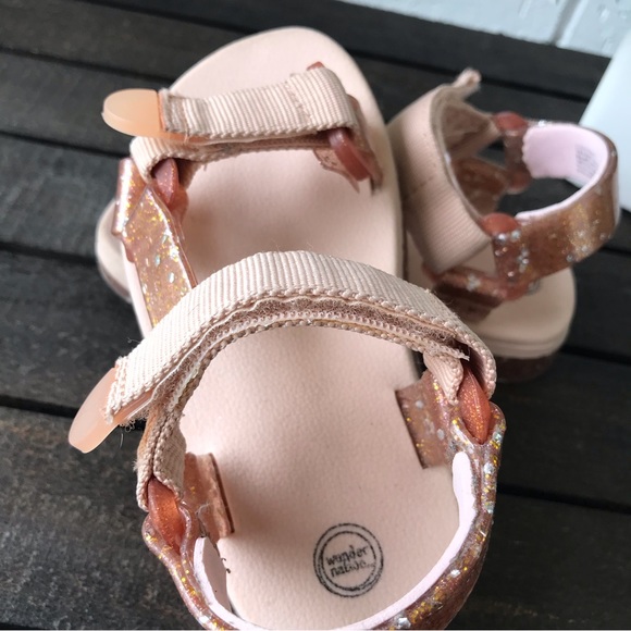 Wonder Nation Toddler Girls Glitter Nature Pink Sandal Size 9 - Picture 8 of 9
